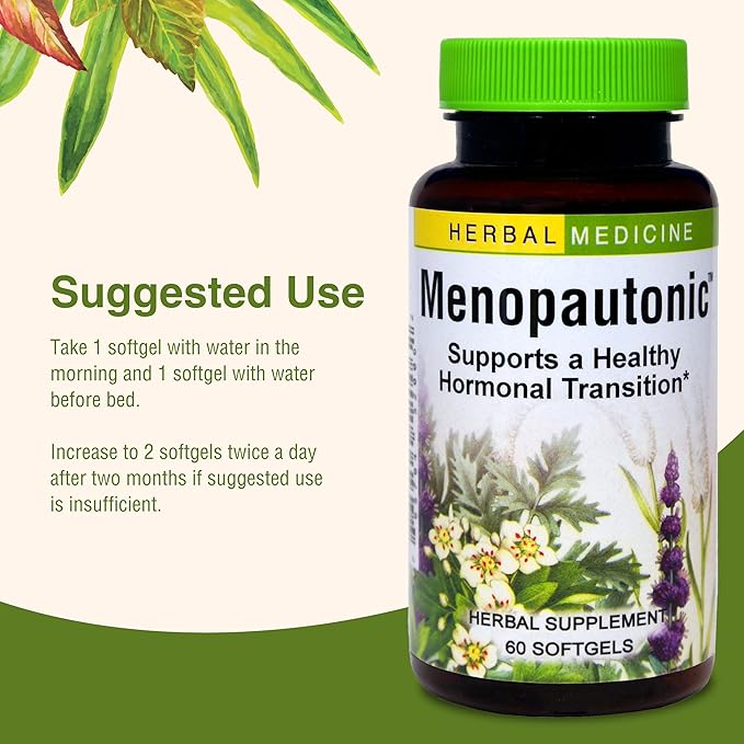 Herbs, Etc. Menopautonic - Support Healthy Hormones - Menopausal Health Supplement with Chastetree Berry, Black Cohosh & Ginseng - Supports Ovary Health & Vaginal Walls - 60 Softgels (60 Servings)