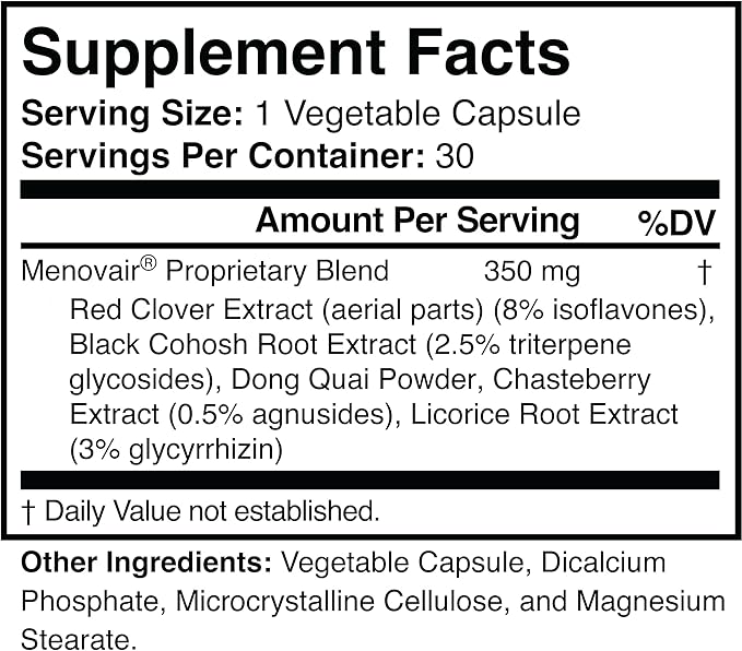 Natural Menopause Support Supplement - Non-GMO, Vegan, Gluten-Free