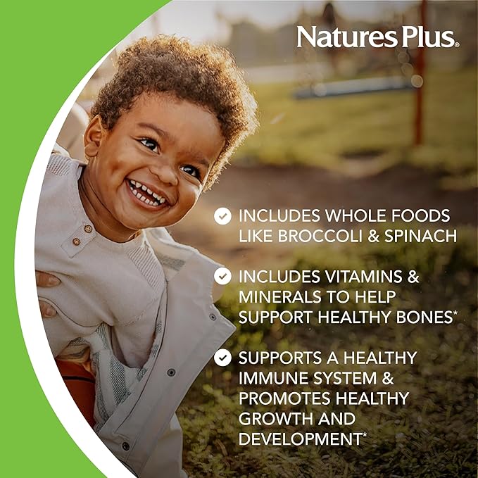Natures Plus Animal Parade Children's Chewable Multivitamin - 90 Animal-Shaped Tablets - Natural Assorted Flavors - Vegan, Gluten Free - 45 Servings