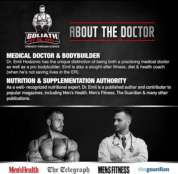 Dr. Emil - L Arginine (3150mg) Highest Capsule Dose - Nitric Oxide Supplement for Vascularity, Endurance and Heart Health (AAKG and HCL) - 90 Tablets