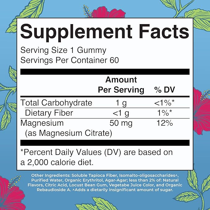 MaryRuth Organics Calm Magnesium Citrate Gummies | 2 Month Supply | Sugar Free | Magnesium Supplement for Adults | Stress Relief | Bone Health | Vegan | 60 Count