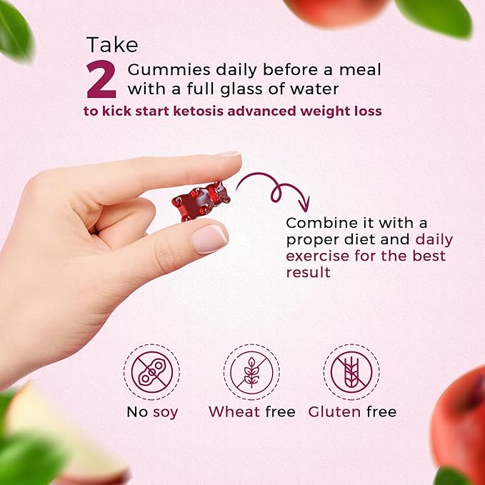 Keto ACV Gummies-Apple Cider Vinegar Gummies - Weight Loss & Keto, 60 Count. Energy Boost, Body Cleanse, Skin Health, Digestion, Vegan, Low Carb, Vitamins B6, B12, Pomegranate, Beet Root