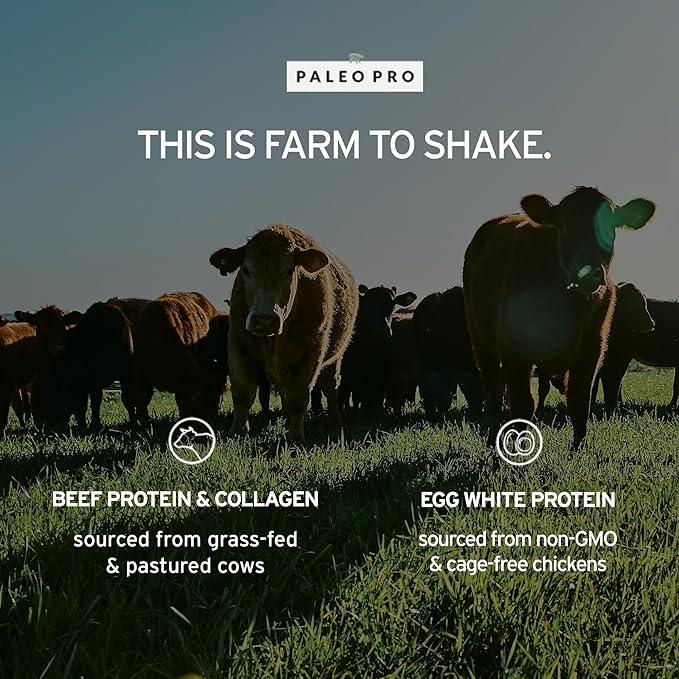 PaleoPro Protein Powder Grass-Fed, Pastured, Cage-Free Protein | Gluten Free, Dairy Free. No Sugar, Soy, Grains or Net Carbs | Paleo & Keto Friendly - 15 Servings (16 oz, Ancient Cacao)