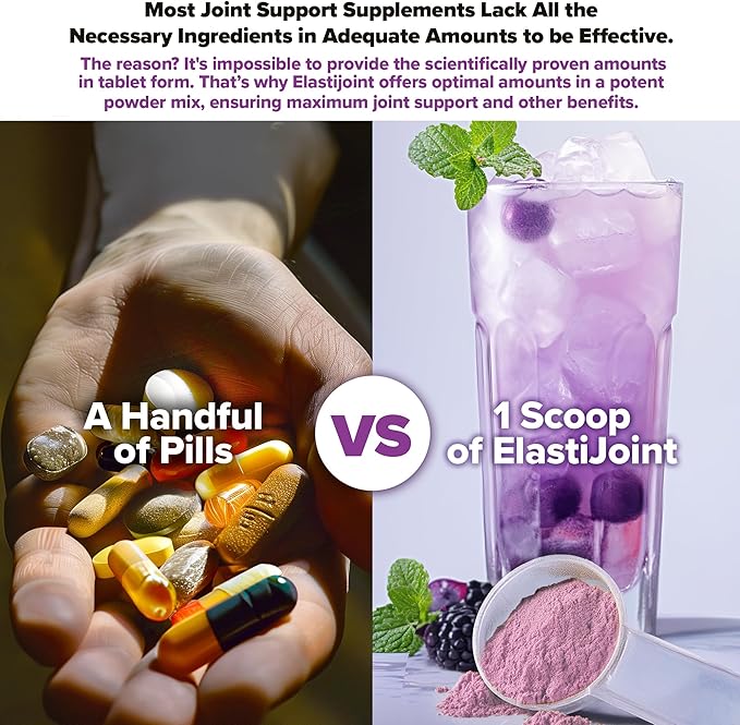 Labrada Nutrition Elastijoint, Grape - Glucosamine Joint Support Supplement Powder for Men & Women, Joint Relief & Bone Health Supplement with MSM, Glucosamine Chondroitin MSM - Gluten-Free