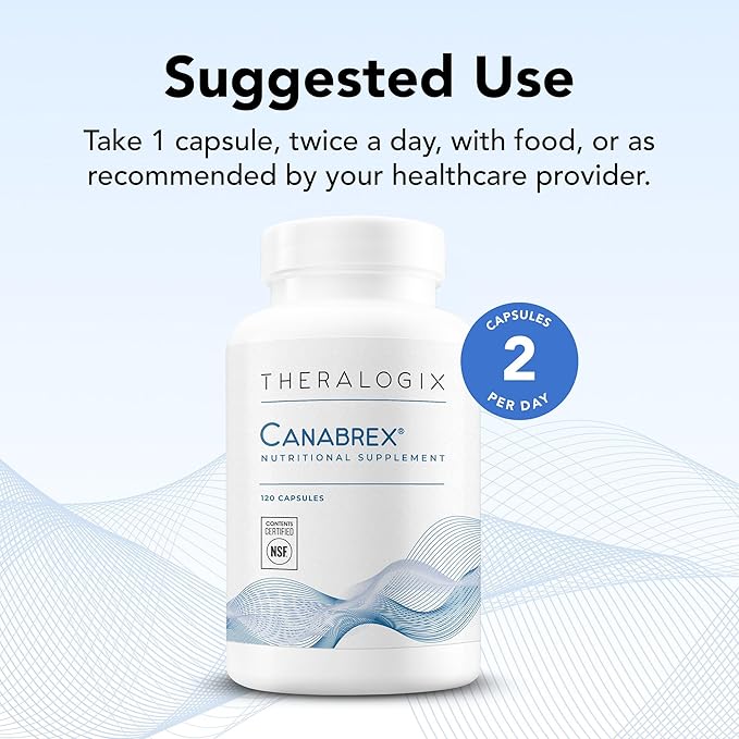 Theralogix Canabrex Palmitoylethanolamide (Pea) Supplement - 60-Day Supply - Joint Health Supplement for Women & Men - Sleep & Immune Support Supplement - NSF Certified - 120 Capsules