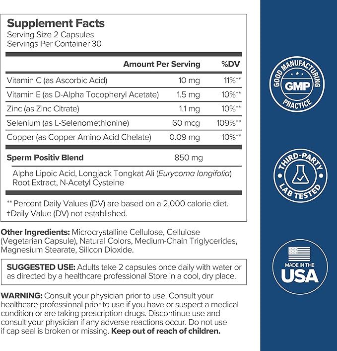 PREGGO Sperm Health Capsules for Men - OBGYN-Formulated for Improved Sperm Count & Motility with Tongkat Ali, N-Acetyl Cysteine, Alpha Lipoic Acid – Male Reproductive Health, 60 Count (Pack of 1)