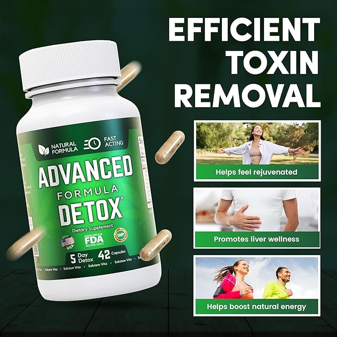 Advanced Detox Cleanse Capsules Pack of 2 |– Natural Detox & Liver Support with Milk Thistle, Licorice Powder, and NAC – 42 Capsules for Men & Women