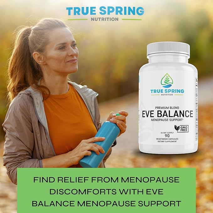 Eve Balance Menopause Support - Complete Supplement for Women’s Total Menopause Relief, Hot Flashes, Joint Pain, and More - Premium Blend with Prebiotics & Probiotics