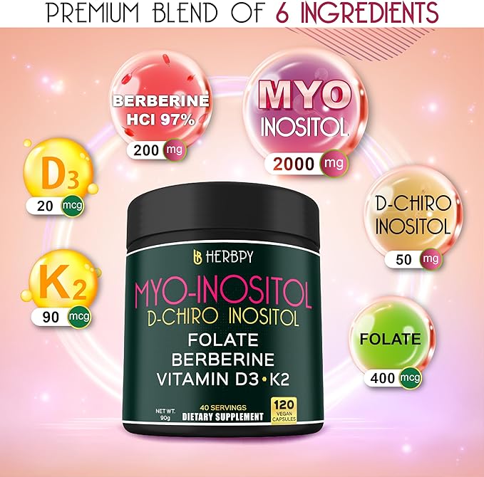 Bundle 7in1 Cloves Supplement 100 Count & 6in1 Myo-inositol & D-Chiro Inositol Supplement for Women 120 Count - Support Immune, Digestion, Heart & Overall Health
