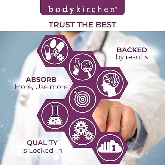 Body Kitchen Mega NAC (N-Acetyl Cysteine) 600 mg with Quercetin, Supports Respiratory Health and Immune Function and Promotes Liver and Kidney Detox, Veggie Caps, (Pack of 1)