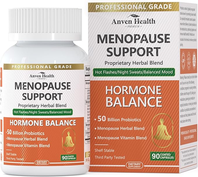 Menopause Supplements for Women - Probiotics for Menopause Relief, Hot Flashes, Night Sweats, Bloating & Gut Health with Herbs, Collagen, Vitamins, Gluten Free & Non-GMO | 90 Veggie Caps