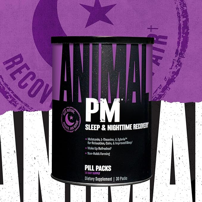 Animal PM - Zinc, Magnesium, Vitamin B6, GABA + AKG, Immune and Recovery Complex, Sleep & Relaxation, Night Time Anabolic Stack Supply Pills, 30 Count