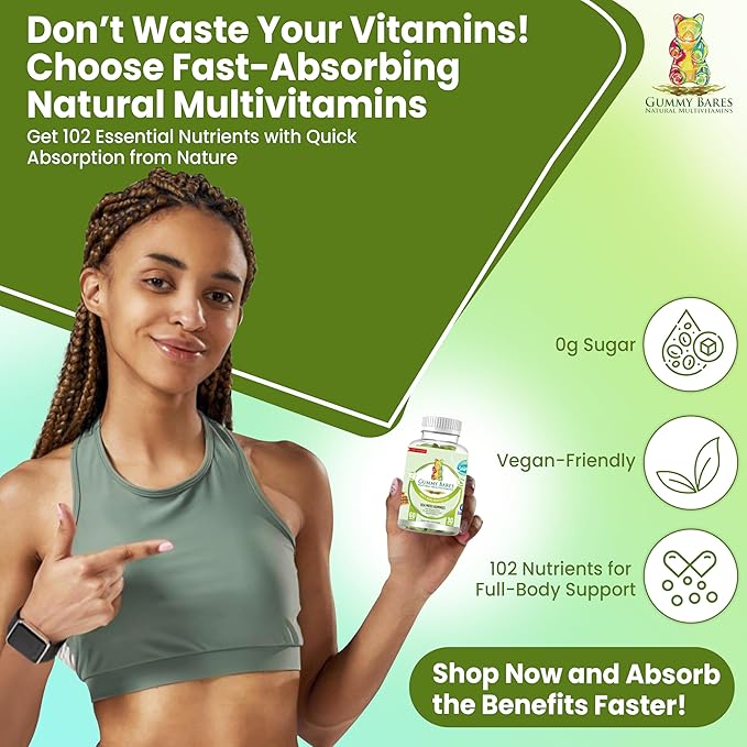 Sea Moss, Bladderwrack, Burdock Root & Soursop Gummies | Immune Support, Joint Inflammation Support, Energy Boost, 0g Sugar | Vegan, 60 Count