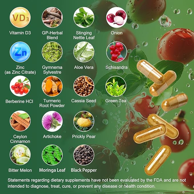 Berberine Supplement with Ceylon Cinnamon - Berberine 1500mg Activates AMPK & GLP-1 Berberine HCL Capsules with Bitter Melon/Artichoke Extracts & Natural Herbs for Immune Support 60 Count