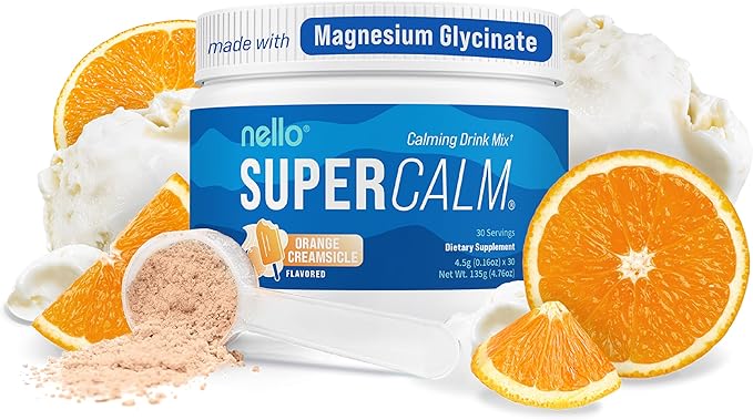 Supercalm Powdered Drink Mix, Orange Creamsicle, L Theanine, Ksm-66 Ashwagandha, Magnesium Glycinate, Vitamin D 3, Supplements for Relaxation & Focus, Natural, No Sugar, Non GMO, 30 Srvgs