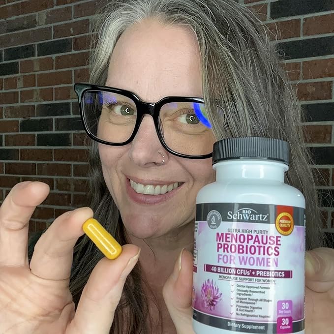 Menopause Supplements for Women - 40 Billion CFU Menopause Probiotics for Women - Support for Hot Flashes Night Sweats Mood Swings and Balance - Non-GMO, 30 Easy-Swallow Capsules, 30 Servings