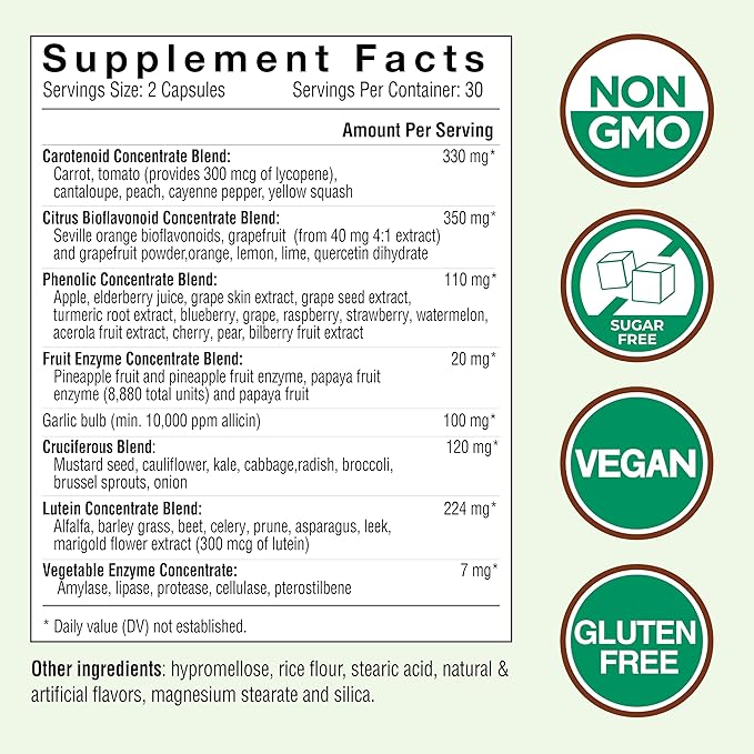 COUNTRY FARMS Super Fruits and Veggies Capsules, Whole Food Supplement, Powerful Antioxidant, Supports Energy, Immune Health, Boosts Digestive Health, 30 Super Foods, 30 Servings
