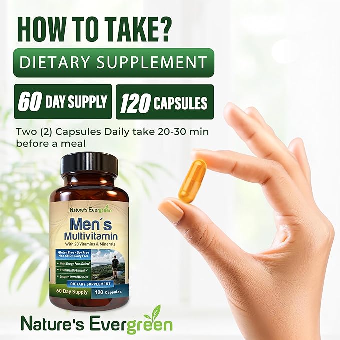 Best Multivitamin for Men | Completely Men's Multivitamins & Multiminerals with Over 20 Vitamins A, C, D, E, B12, Zinc & More Essential Vitamins for Men | Energy, Focus & Immune Health. 120 Capsules