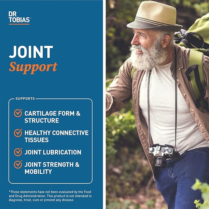 Dr. Tobias Joint Support Supplement with Glucosamine Chondroitin MSM, Supports Connective Tissue, Function & Flexibility, Extra Strength Joint Supplements for Men & Women, 240 Capsules