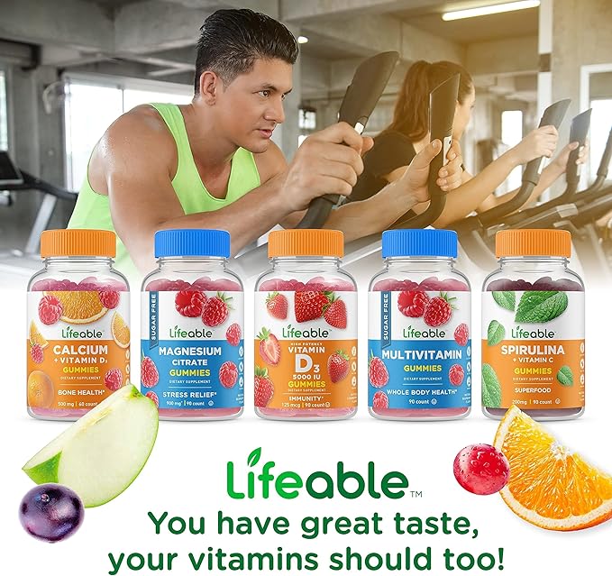 Lifeable Iron with Vitamin C + B Complex, Gummies Bundle - Great Tasting, Vitamin Supplement, Gluten Free, GMO Free, Chewable Gummy
