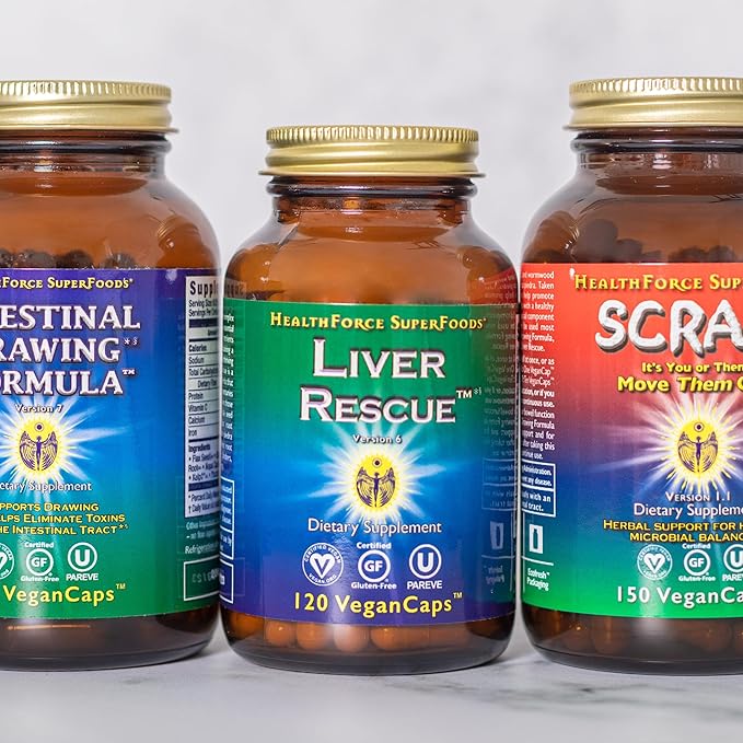 HealthForce SuperFoods Liver Rescue - Natural Liver Cleanse - Liver Health Formula with Milk Thistle & Dandelion Root - Gluten-Free & Vegan - 60 Capsules