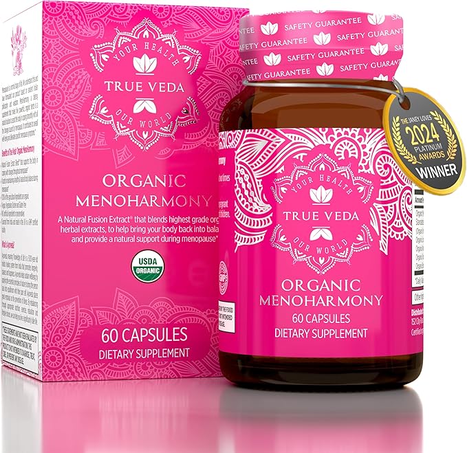Menopause Supplements for Women - USDA Organic | Menopause Support | Female Hormone Balance Supplement | Also Supporting with Premenopause and Perimenopause | 60 Vegan Capsules