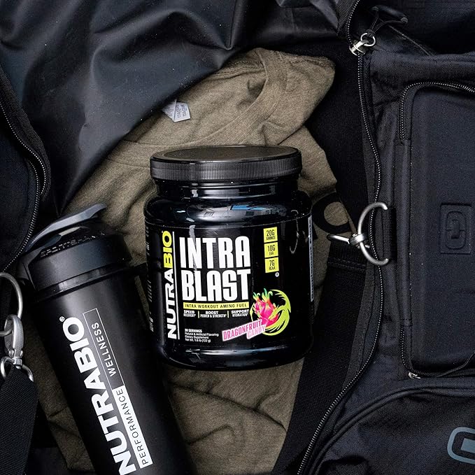 NutraBio Intra Blast BCAA EAA Electrolyte and Hydration Powder - Amino Acid Supplement, EAA/BCAA Powder - Non-GMO and Gluten Free - Dragonfruit Candy - 30 Servings