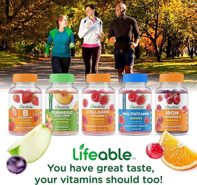 Lifeable Glucose Gummies - Great Tasting Natural Flavor Gummy - Gluten Free GMO-Free Chewable - for Adults and Kids - 90 Gummies