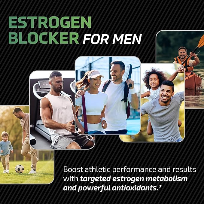 DIM 300mg For Men, Estrogen Blocker & Aromatase Inhibitor | Extra Strength Men’s Hormone Balance & Fitness Booster Supplement with Diindolylmethane Plus CDG & Sulforaphane | Gluten-Free | 60 Capsules