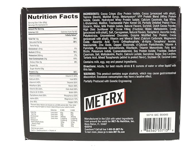 MET-Rx Protein Plus Bar, Great as Healthy Meal Replacement, Snack, and Help Support Energy, Gluten Free, Peanut Butter Cup, With Vitamin A, Vitamin C, and Zinc to Support Immune Health, 85 g,9 Count