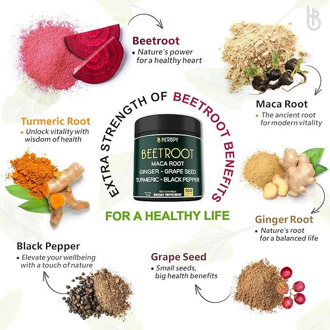 Bundle 6in1 Beet Root Supplements 100 Count & 6in1 Myo-inositol & D-Chiro Inositol Supplement for Women 120 Count - for Immune, Heart Health & Overall Health