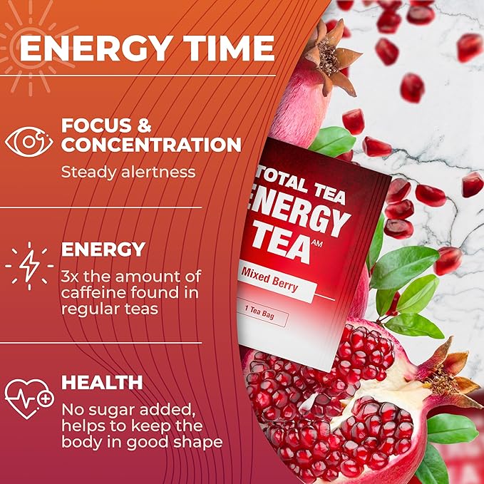 Total Tea Detox Tea & Energy Tea Set - 25 Day Detox Tea - Herbal SIim Tea with Chamomile - Hibiscus Tea and Ginger Root for Colon Cleanse – Natural Citrus & Cinnamon Herbal Tea for Digestive Health (25-Pack, Detox & Energy Tea)