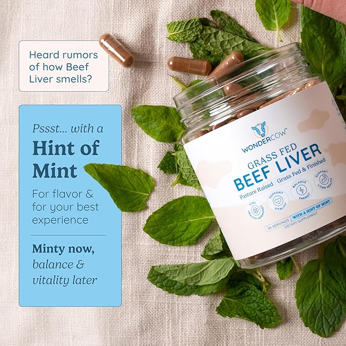 Beef Liver Capsules Grass Fed Supplement - Natural Source of Protein, Iron, Vitamins A & B- Boosts Energy and Immunity | USA Grown, Non-GMO, Gluten Free