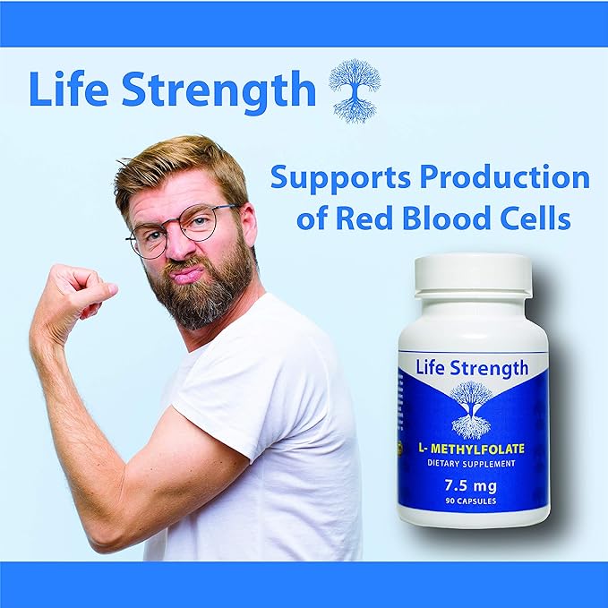 L-Methylfolate 7.5 MG, Optimized & Highly Bioactive Methyl Folate, 5-MTHF Supplement for Mood and Immune Support, Natural Diet Supplement for Energy, Non-GMO & Gluten-Free, 90 Capsules