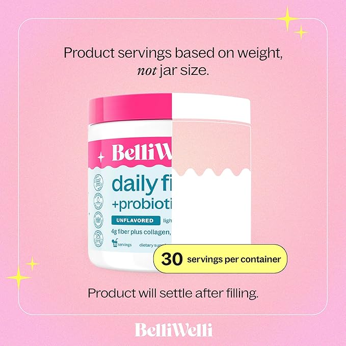 Daily Fiber Supplement Powder Unflavored with Collagen, Probiotics & Electrolytes | Supports Digestive Health, Gut Balance & Debloating | 30 Servings