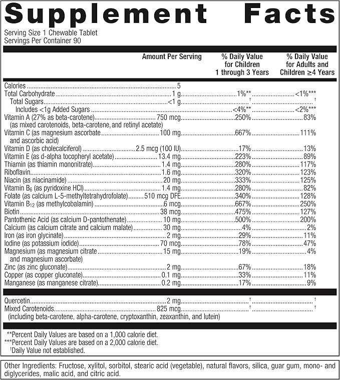 Metagenics Multigenics Chewable Multivitamin - Optimum Multiple Vitamin/Mineral Formula Orange-Flavored Chewable - 90 Servings
