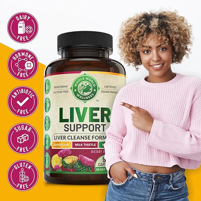 Advanced Liver Cleanse Detox & Repair Formula for Adult with Milk Thistle, Organic Liver Detox & Support Supplement for Men and Women, 90 Pills Liver Repair & Detox Support, 512mg (45-Day Supply)