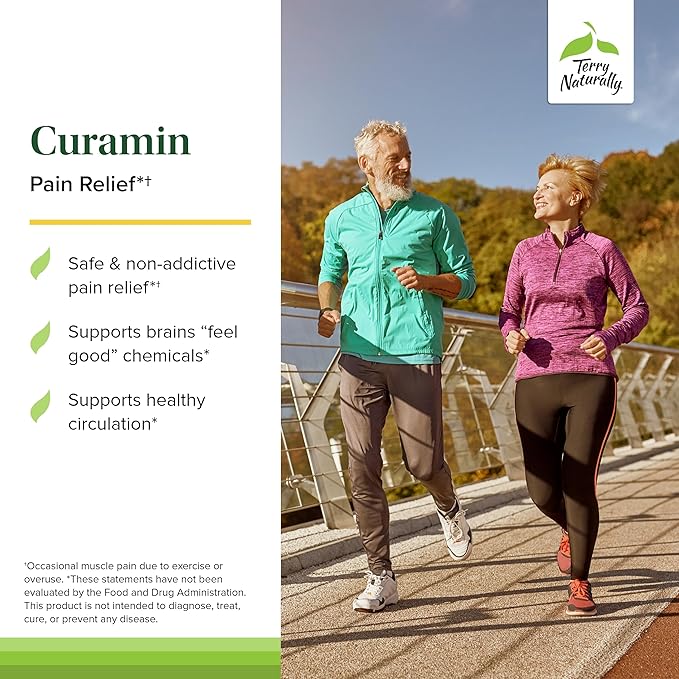 Terry Naturally Curamin - Curcumin Supplement for Circulation & Endorphin Support - Support for Occasional Discomfort - Aids Healthy Muscles - 60 Capsules
