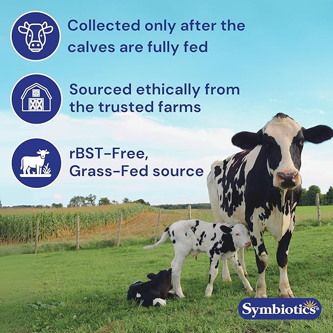 Symbiotics Colostrum 120ct Chewables Plus - Immunity Support for Adult & Kids - Lactoferrin Supplement & Colostrum Protein - Supports Digestion & Gut - 25% lgG Antibodies, Gluten Free - Orange Creme