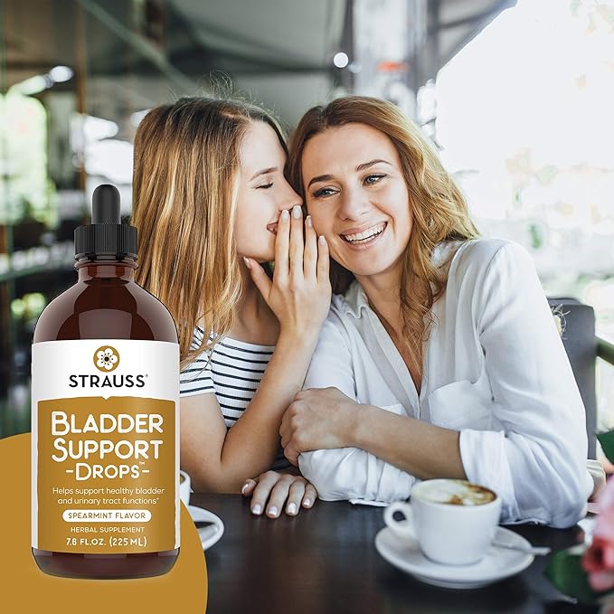 Strauss Naturals Bladder Support Drops Natural Supplements for Urinary System Support, Gluten-Free, Soy-Free, and Non-GMO, 7.6 fl oz.