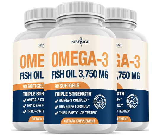 Triple Strength Omega 3 Fish Oil 3750 mg - EPA & DHA - Over 3000mg Omega-3 Fatty Acids - 1350mg EPA + 900mg DHA - Best Essential Fatty Acids, Burpless Fish Oil - 270 Count