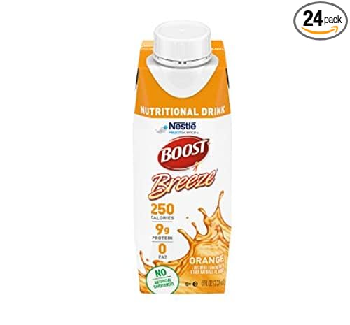Boost Breeze 18620000 Oral Supplement Orange 8 oz. Carton Ready to Use, Case of 24