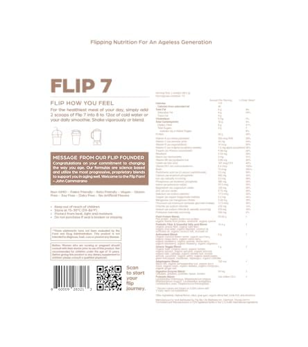 Flip 7 Natural SuperFood, Plant-Based Protein, Complete Meal Replacement to Support Healthy Gut, 7 Mega Nutrient Rich Blends all in one to AGE BETTER - Vanilla