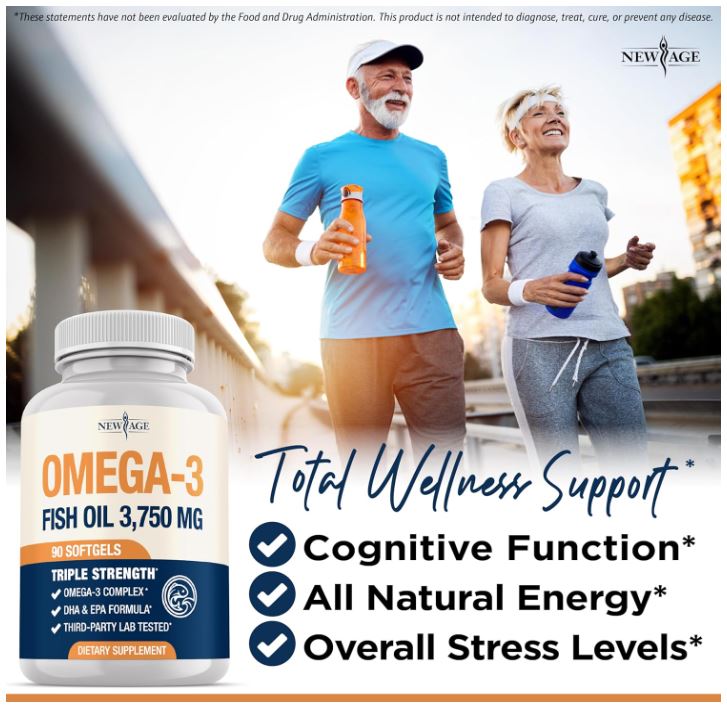Triple Strength Omega 3 Fish Oil 3750 mg - EPA & DHA - Over 3000mg Omega-3 Fatty Acids - 1350mg EPA + 900mg DHA - Best Essential Fatty Acids, Burpless Fish Oil - 270 Count