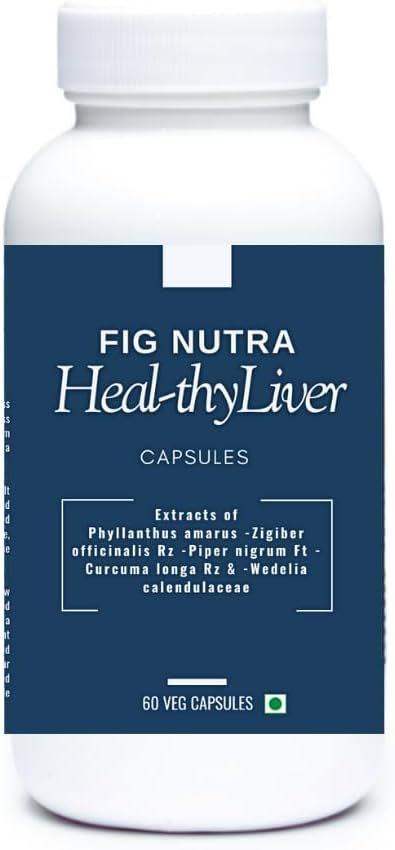FiG Nutra's Heal~thyLiver – Advanced Liver Detox & Digestive Health Supplement | Curcuma, Piper Nigrum, Zingiber, Bhumyamalaki, Pila Bhangra | Supports Fatty Liver Detox, Promotes Liver Vitality