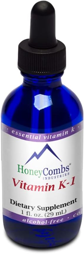 HoneyCombs Liquid Vitamin K1-1 Fl Oz + Vitamin B1 (Thiamine) Drops- 1 Fl Oz