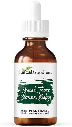 Herbal Goodness Break Those Stones Baby - Kidney Cleanse Detox and Liver Detox Health Herbal Supplement, Chanca Piedra (Kidney Stone Breaker), Dandelion Root Supplement, Milk Thistle - 2 Fl. Oz