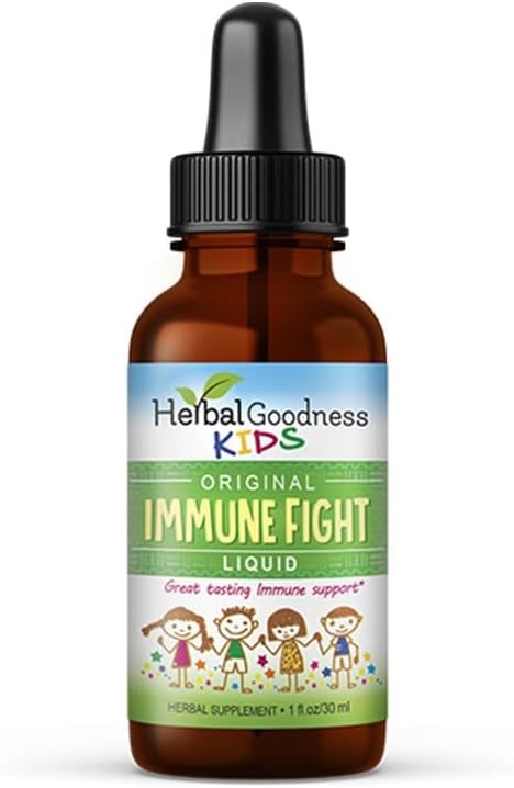 Kids Immune Support 1oz with Ashwagandha for Kids and Turmeric Herbal Supplements - Natural Kids Immune Booster Drops for Wellness and Immune Support for Kids - Non-GMO - Made in USA