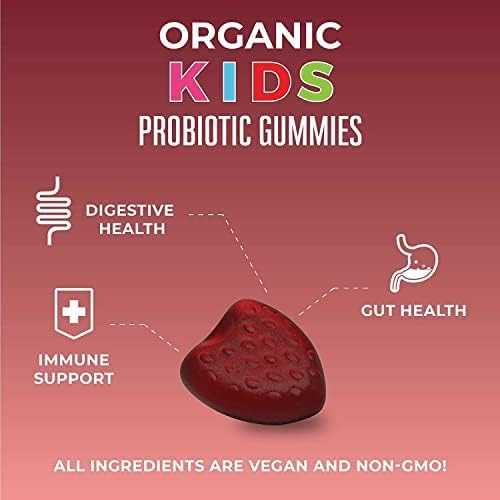 MaryRuth Organics Kids Probiotics for Digestive Health | USDA Organic Probiotic Gummies | Probiotics for Kids | Immune Support | Gut Health Supplement | Vegan | Non-GMO | Gluten Free | 60 Count