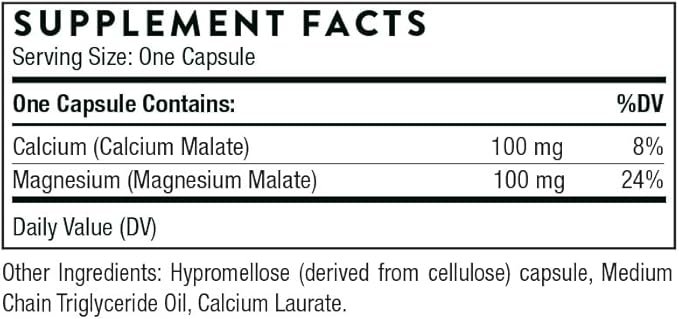 THORNE Calcium-Magnesium Malate - Gluten-Free Supplement with Magnesium & Calcium Supports Bone Health & Muscle Fatigue* - 240 Capsules
